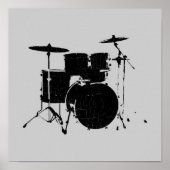 Musik, schwarze Drums Poster (Vorne)