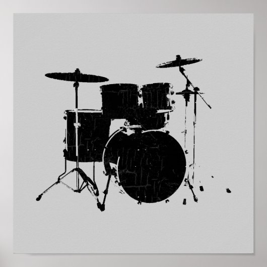 Musik, schwarze Drums Poster (Vorne)