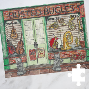 Musik-Shop-Watercolor Puzzle