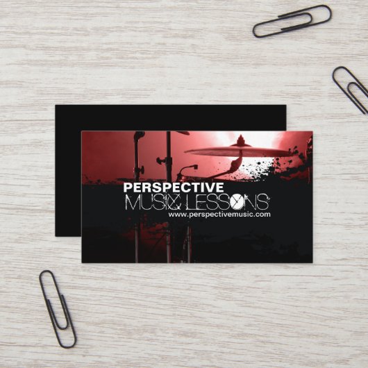Musik-Shoppe-/Schlagzeuger-Visitenkarten Visitenkarte (Vorderseite/Rückseite Beispiel)