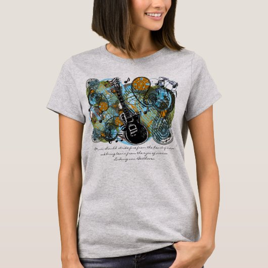 Musik sollte Feuer schlagen "Inspirationssätze" T-Shirt (Vorderseite)