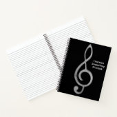Musik Songwriting Black mit Treble Clef Musical Notizblock (Innenseite)