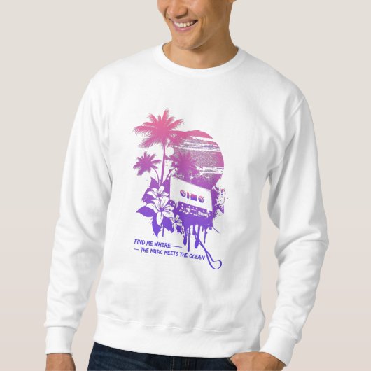 Musik Sonnenpalmen und Strand Sweatshirt (Vorderseite)