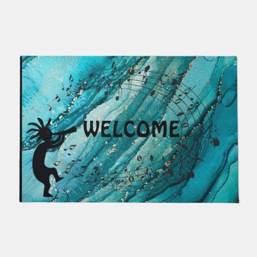Musik Southwestern Türkise Kokopelli Doormat Fußmatte (Vorderseite)