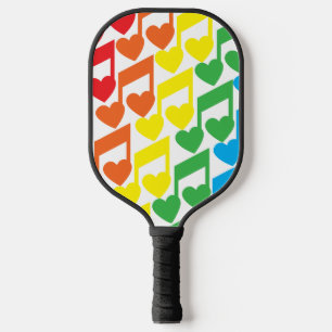 Musik-Spaß-Noten-Notation-Muster-Regenbogen Pickleball Schläger