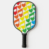 Musik Spaß Notizen Notation Muster Regenbogen Pickleball Schläger (Rückseite)