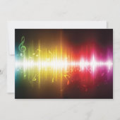 Musik-Spektrum-Schallwelle Lebendiger Audio-Visual Einladung (Vorderseite)