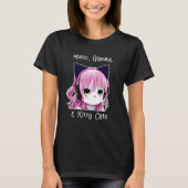 Musik, Spiele und Katzen | Anime Girl T-Shirt (Vorderseite)