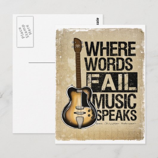 Musik spricht postkarte (Vorne/Hinten)