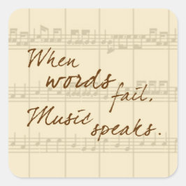 Musik spricht runder aufkleber