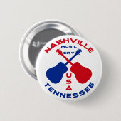 Musik-Stadt USA Nashvilles, Tennessee Button (Vorne & Hinten)