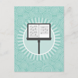 Musik Stand Fun Türkis Swirt Musiker Postkarte