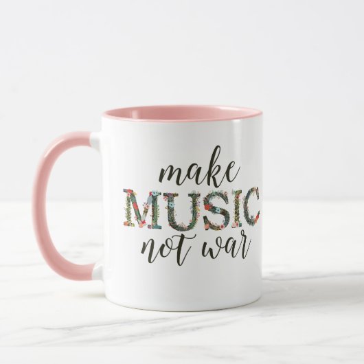 Musik statt Blumentext machen Tasse (Links)