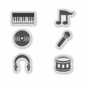 Musik-Sticker Aufkleber (Vorderseite)