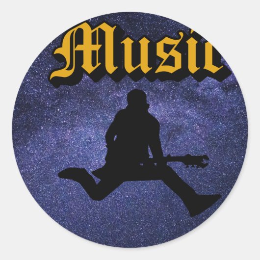 Musik-Stickers Runder Aufkleber (Vorderseite)
