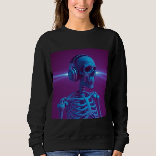Musik stirbt nie Skelett Sweatshirt (Vorderseite)