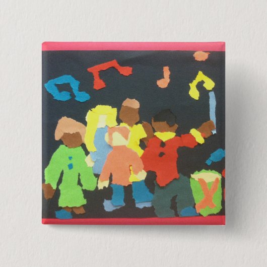 Musik-Studenten-Papiercollagen-Knopf Button (Vorderseite)
