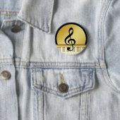 Musik Symbol Clef Noten in Piano Gold Black Button (Beispiel)