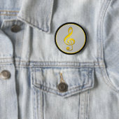 Musik Symbol Clef Notizen in Gold Black Button (Beispiel)