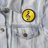 Musik Symbol Clef Notizen in Gold Black Button (Beispiel)