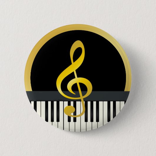 Musik Symbol Piano Board Clef Notes Button (Vorderseite)