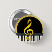Musik Symbol Piano Board Clef Notes Button (Vorne & Hinten)