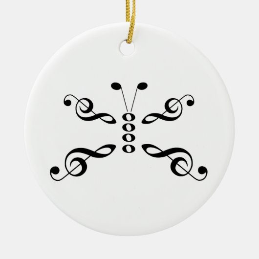 Musik-Symbol-Schmetterling Keramikornament (Vorne)