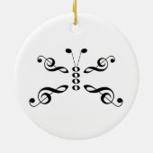 Musik-Symbol-Schmetterling Keramikornament (Hinten)