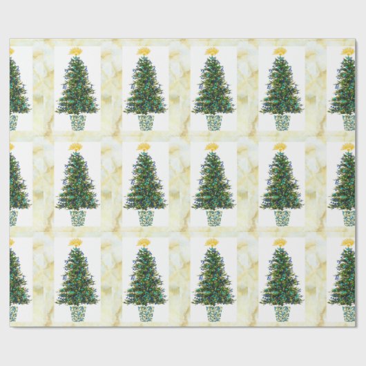 Musik-Symbol-Weihnachtsbaum in Marbleized Rahmen Geschenkpapier (Flach)