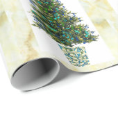 Musik-Symbol-Weihnachtsbaum in Marbleized Rahmen Geschenkpapier (Rolleneckpunkt)