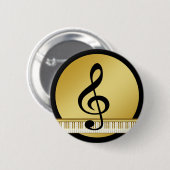 Musik-Symbolclef-Anmerkungen im Button (Vorne & Hinten)