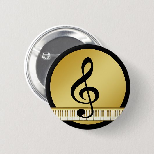 Musik-Symbolclef-Anmerkungen im Button (Vorne & Hinten)
