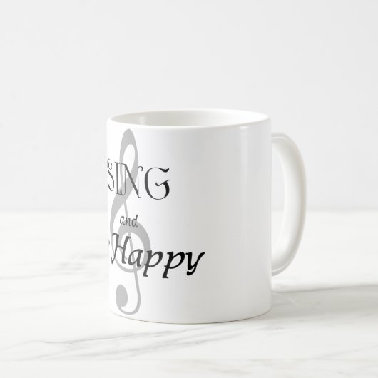 Musik-Tasse "singen und sind glücklich " Kaffeetasse (VorderseiteRechts)