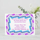 Musik-Tastatur-Klavier-Erwägungsgrund oder Party Einladung (Stehend Vorderseite)