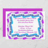 Musik-Tastatur-Klavier-Erwägungsgrund oder Party Einladung (Vorne/Hinten)