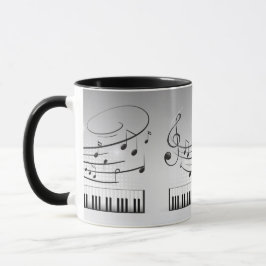 Musik-Tastatur und Anmerkungen Tasse