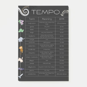 Musik-Tempo-Chart Post-it-Notizen Post-it Klebezettel