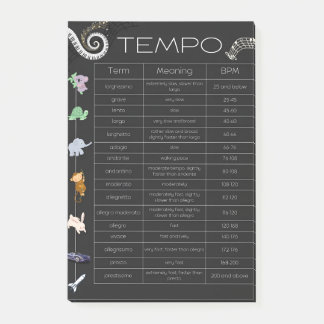 Musik-Tempo-Chart Post-it-Notizen Post-it Klebezettel