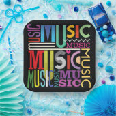 Musik-Text-Design Pappteller (Party)