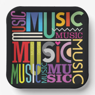 Musik-Text-Design Pappteller