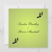 Musik Thema Grüne Hochzeit Einladung (Rückseite)