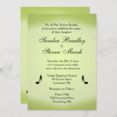 Musik Thema Grüne Hochzeit Einladung (Vorne/Hinten)