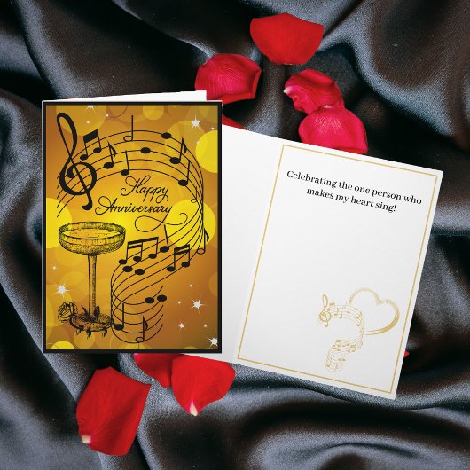 Musik Themed Happy Jubiläumskarte Karte