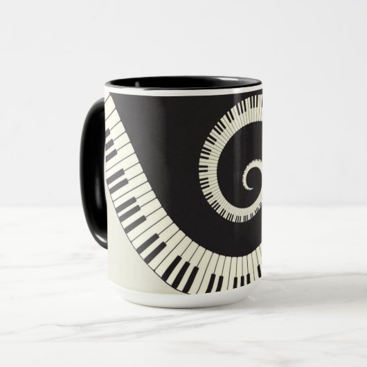 Musik-themed Klavier befestigt kombinierte Tasse (Vorderseite Links)