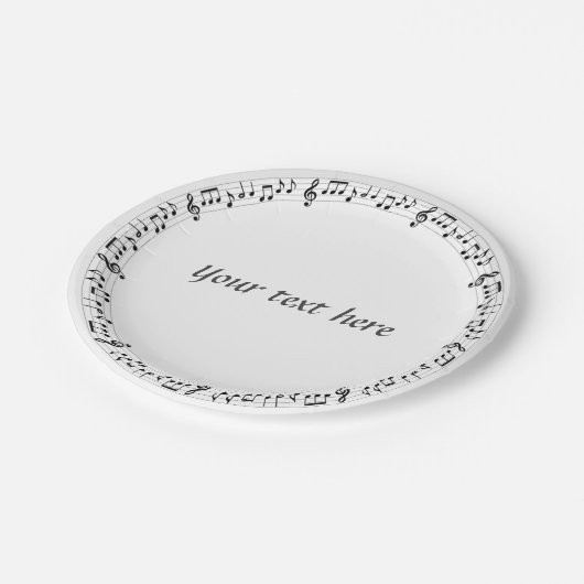 Musik-Themed PapierParty-Teller für Musiker oder M Pappteller (Schrägansicht)