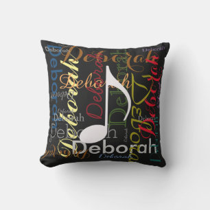 Musik-themenorientierter Mustername personalisiert Kissen Für Draußen