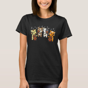 Musik Tier Musiker Katze  Violine Cello Orchester T-Shirt