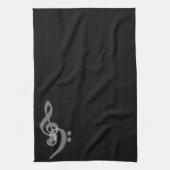 Musik - Treble and Bass Clef - Küchenwäsche Handtuch (Vertikal)