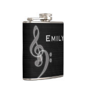 Musik - Treble and Bass Clef - Liquor Flask Flachmann (Rechts)