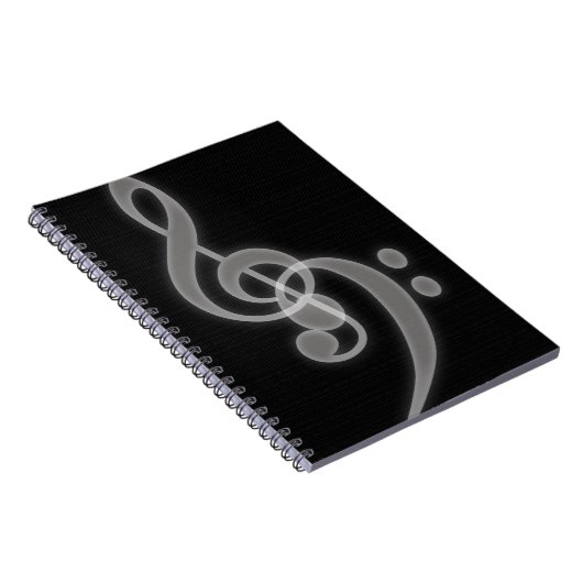 Musik - Treble and Bass Clef - Notebook Notizblock (Rechte Seite)